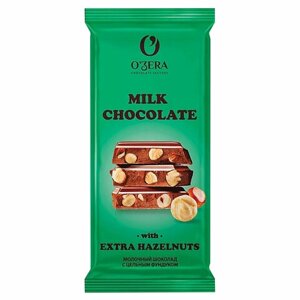 Шоколад O'ZERA Milk молочный, с цельным фундуком, 90 г