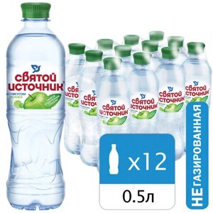 Вода негазированная питьевая СВЯТОЙ ИСТОЧНИК со вкусом яблока 0,5 л