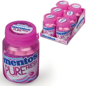 Жевательная резинка MENTOS Pure Fresh Тутти-Фрутти с экстрактом зеленого чая, 54 г