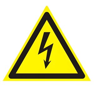 Знак предупреждающий Опасность поражения электрическим током, 200х200х200 мм, 610007/W08