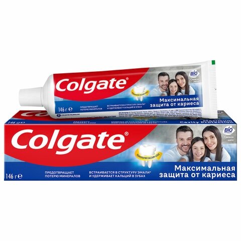 Зубная паста 100 мл COLGATE Свежая мята, защита от кариеса, с фторидом и кальцием