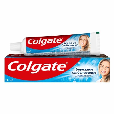 Зубная паста 50 мл COLGATE Бережное отбеливание, с фторидом и кальцием