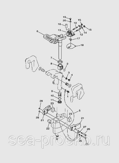 Втулка шкворня для лодочного мотора Sea-pro/ Yamaha 9.9-15 от компании Запчасти к лодочным моторам - фото 1
