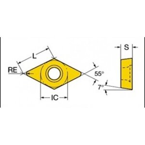 Пластина твердосплавная сменная DCMT 11T304-HMP (3030) korloy