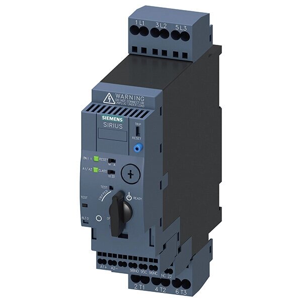 3RA6120-2BB32 Пускатель прямого пуска: Iрег. 0.32-1.25 A, Uупр. 24V AC/DC, пружинные клеммы SIEMENS 3RA61202BB32 от компании MetSnab - фото 1