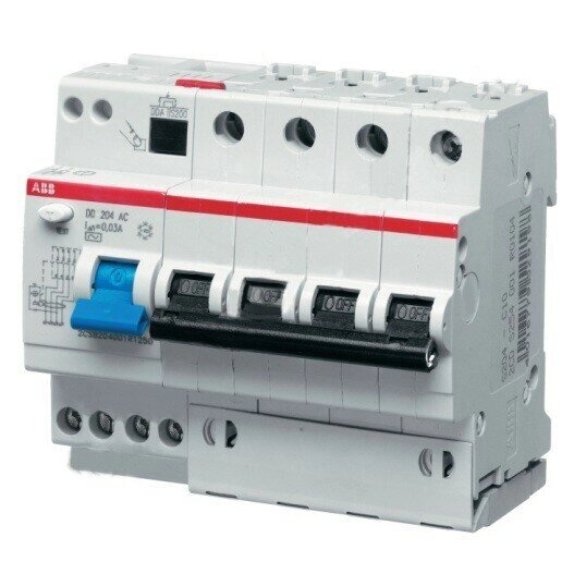 ABB DS204 AC-C63/0.03 Дифференциальный автомат 4х полюсный 3P+N на 63A/30mA-6kA-230/400B 2CSR254001R1634 от компании MetSnab - фото 1