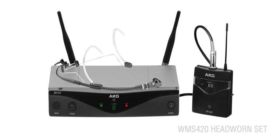 AKG WMS420 Head Set Band U2 радиосистема с приёмником SR420, портативный передатчик PT420+микрофон с оголовьем C555L от компании MetSnab - фото 1