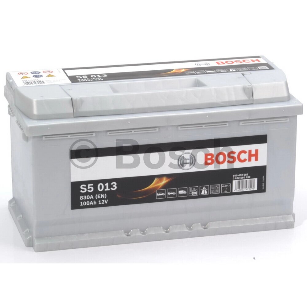 Аккумулятор BOSCH Silver Plus 100 А/ч 600 402 083 обратная R+ EN 830A 353x175x190 S5 013 0 092 S50 130 от компании MetSnab - фото 1