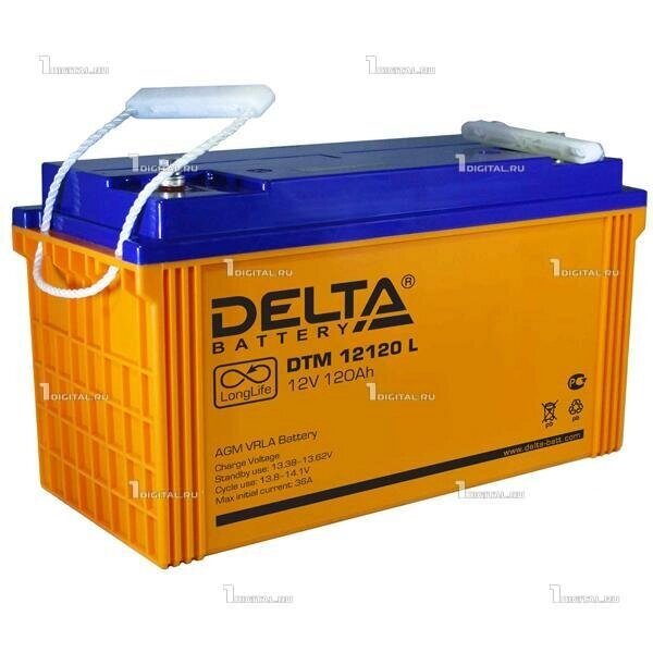 Аккумулятор DELTA DTM-12120L (12В, 120Ач / 12V, 120Ah / вывод под болт M8) (UPS серия) от компании MetSnab - фото 1