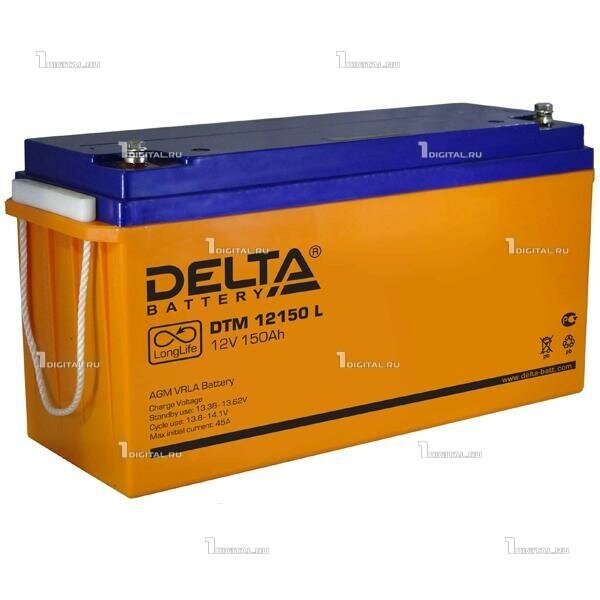 Аккумулятор DELTA DTM-12150L (12В, 150Ач / 12V, 150Ah / вывод под болт M8) (UPS серия) от компании MetSnab - фото 1