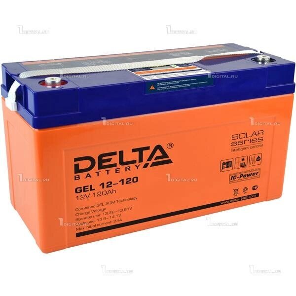 Аккумулятор DELTA гелевый GEL 12-120 (12В, 120Ач / 12V, 120Ah / Вывод под болт M8) от компании MetSnab - фото 1