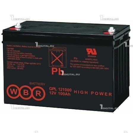 Аккумулятор WBR GPL-121000 (12В, 100Ач / 12V, 100Ah / F18, болт М8) от компании MetSnab - фото 1