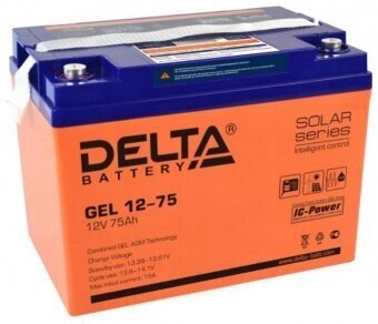 Аккумуляторная батарея Delta GEL 12-75 от компании MetSnab - фото 1