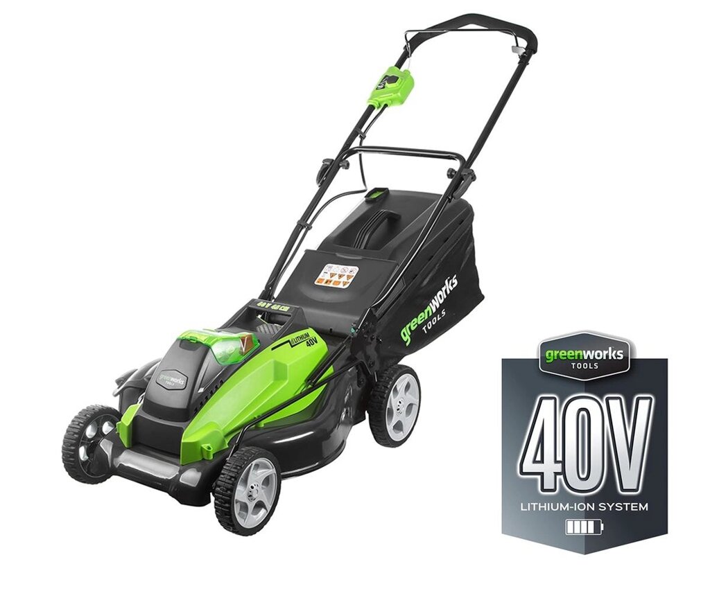 Аккумуляторная газонокосилка Greenworks G40lm45 (2500107) без аккум и ЗУ от компании MetSnab - фото 1