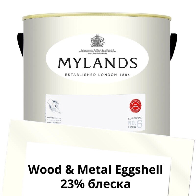 Английские Краски Mylands артикул WoodMetal Paint Eggshell 5 л. №1 Pure White от компании MetSnab - фото 1