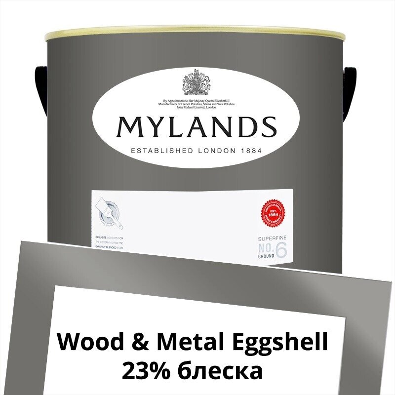 Английские Краски Mylands артикул WoodMetal Paint Eggshell 5 л. №115 Drury Lane от компании MetSnab - фото 1