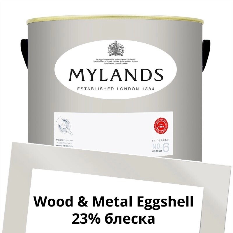 Английские Краски Mylands артикул WoodMetal Paint Eggshell 5 л. №55 Limestone от компании MetSnab - фото 1