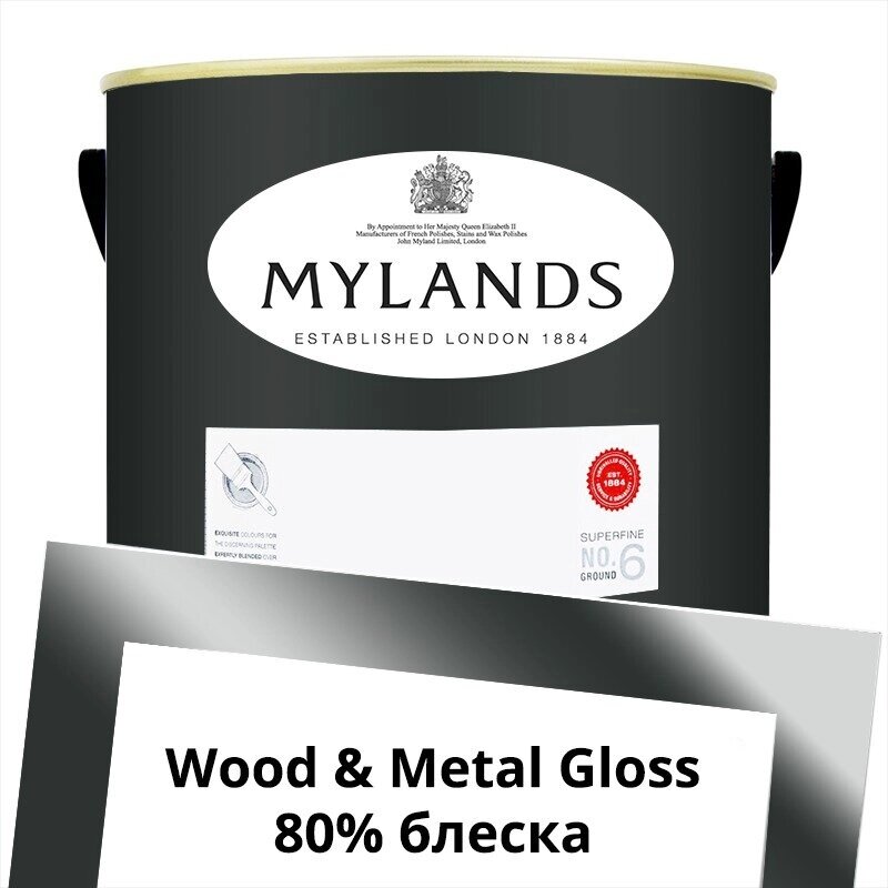 Английские Краски Mylands артикул WoodMetal Paint Gloss 5 л. №10 Downing Street от компании MetSnab - фото 1