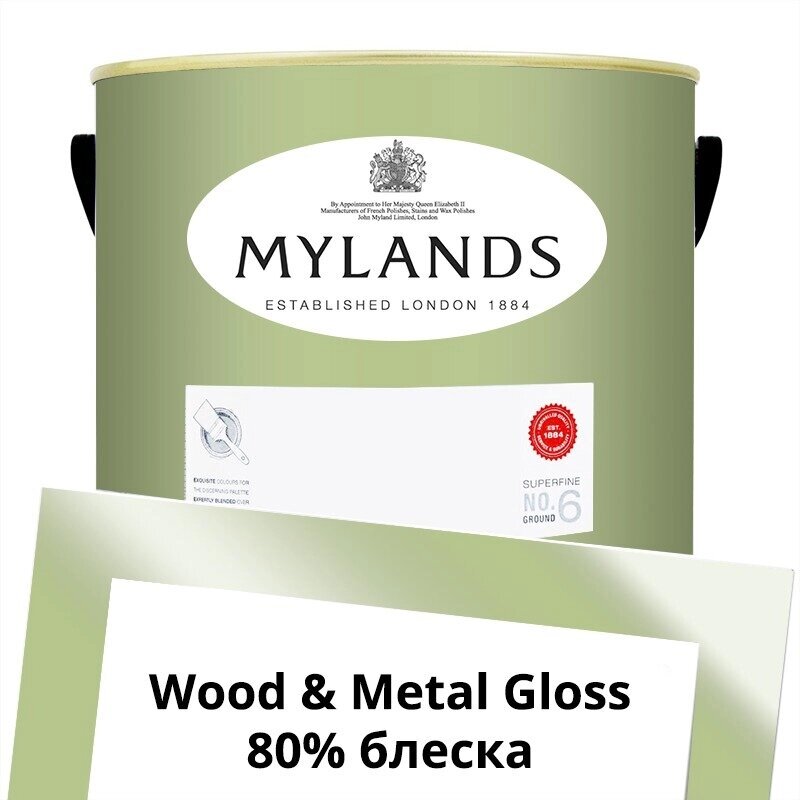 Английские Краски Mylands артикул WoodMetal Paint Gloss 5 л. №187 French Green от компании MetSnab - фото 1