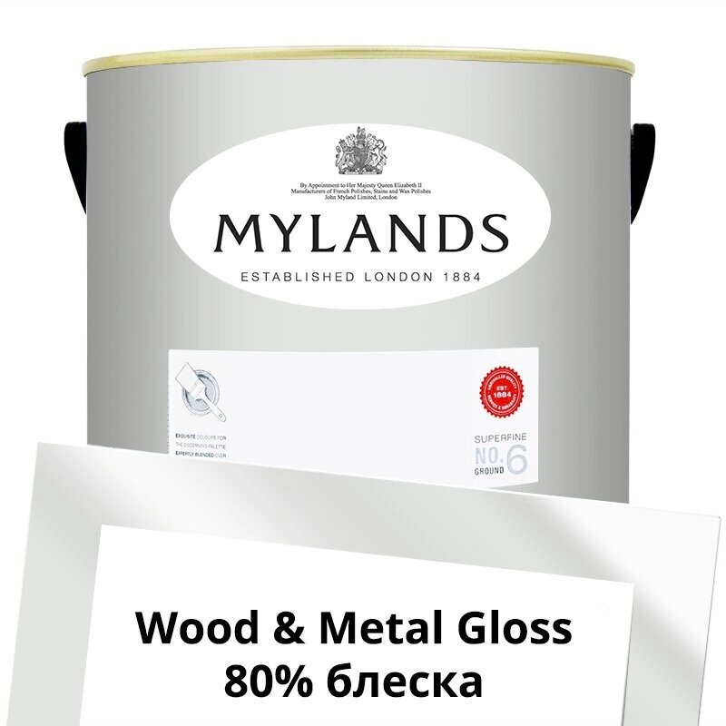 Английские Краски Mylands артикул WoodMetal Paint Gloss 5 л. №2 Maugham White от компании MetSnab - фото 1