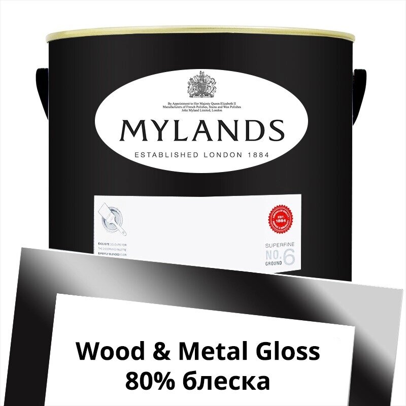 Английские Краски Mylands артикул WoodMetal Paint Gloss 5 л. №238 Sinner от компании MetSnab - фото 1