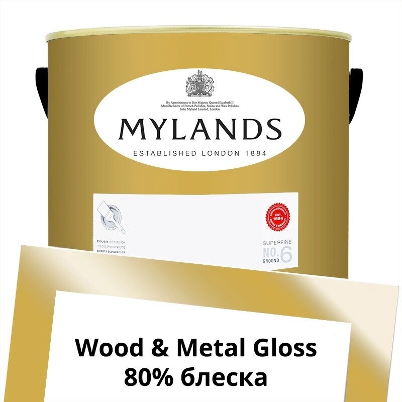 Английские Краски Mylands артикул WoodMetal Paint Gloss 5 л. №47 Hay Market от компании MetSnab - фото 1