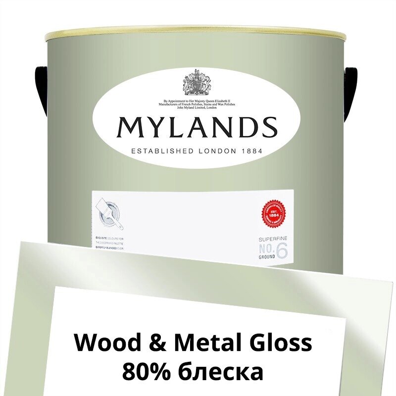 Английские Краски Mylands артикул WoodMetal Paint Gloss 5 л. №95 Mint Street от компании MetSnab - фото 1