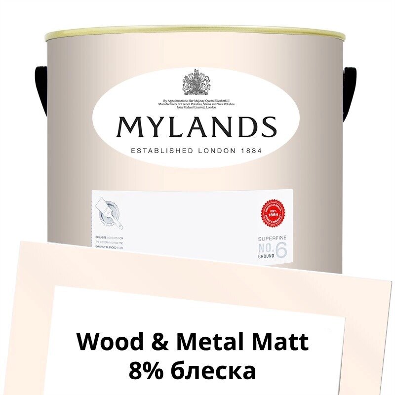 Английские Краски Mylands артикул WoodMetal Paint Matt 5 л. №22 Kensington Rose от компании MetSnab - фото 1