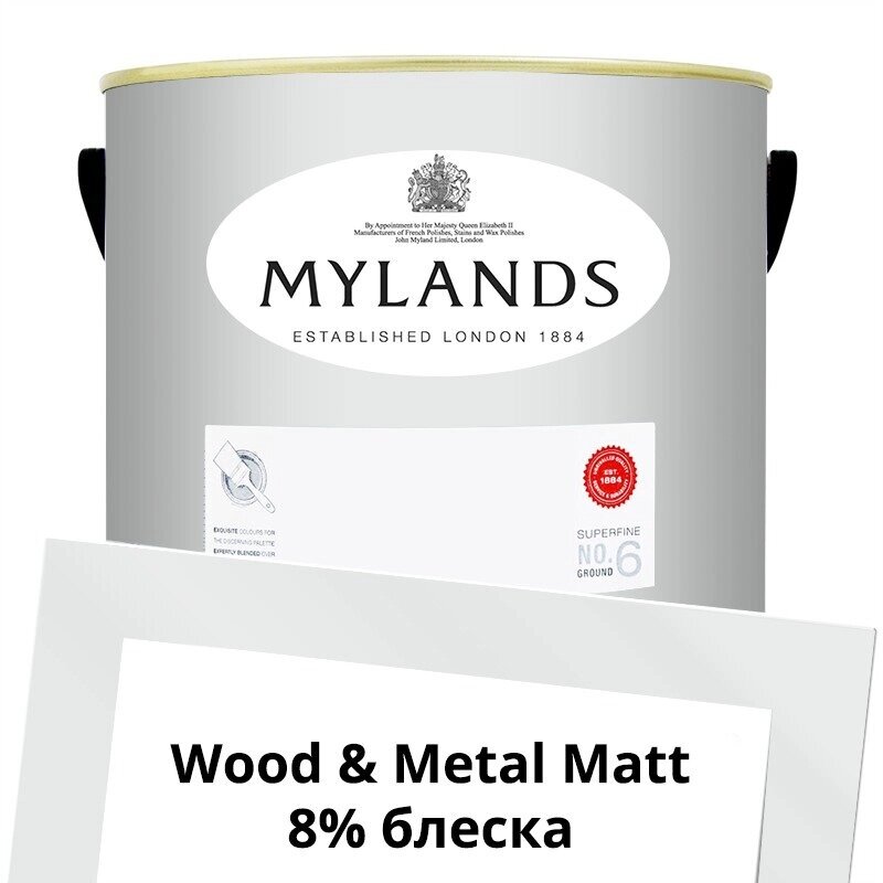 Английские Краски Mylands артикул WoodMetal Paint Matt 5 л. №3 Cotton Street от компании MetSnab - фото 1