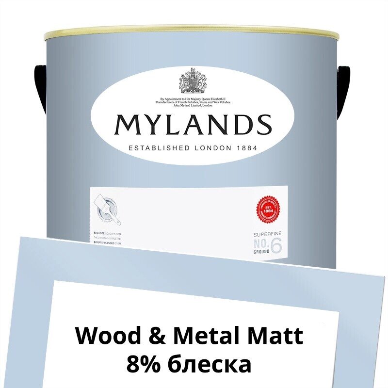 Английские Краски Mylands артикул WoodMetal Paint Matt 5 л. №32 Morning Blue от компании MetSnab - фото 1