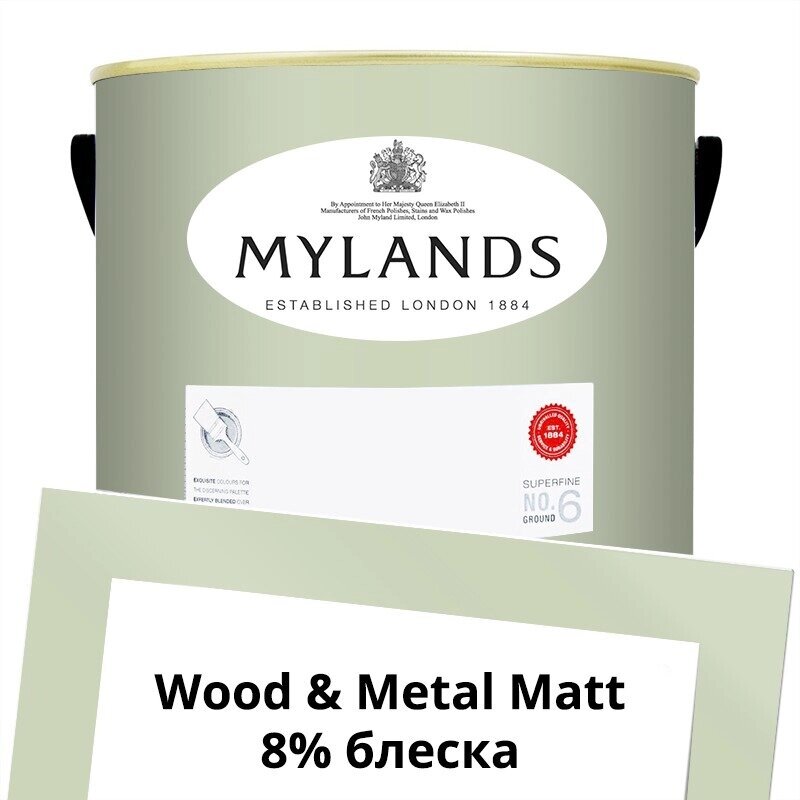 Английские Краски Mylands артикул WoodMetal Paint Matt 5 л. №95 Mint Street от компании MetSnab - фото 1