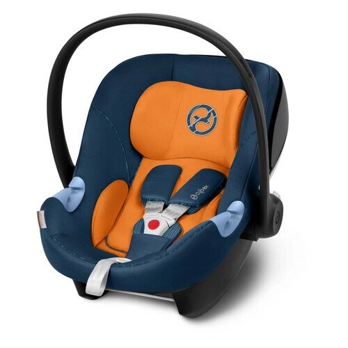 Автокресло детское CYBEX Aton M i-Size, 0/0+, от 0 до 15 мес, синий/оранжевый от компании MetSnab - фото 1