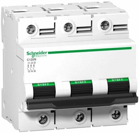 Автоматический выключатель Schneider Electric С120N C125, 125А, трехполюсный, 10кА (A9N18369) от компании MetSnab - фото 1