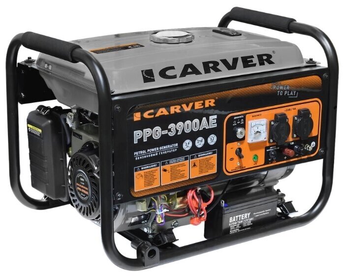 Бензиновый генератор Carver PPG-3900AE (2900 Вт) от компании MetSnab - фото 1