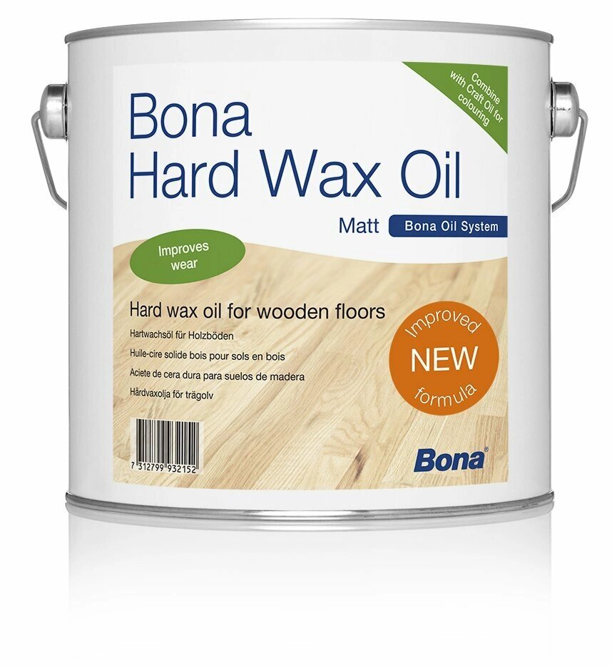 Bona Hard Wax Oil однокомпонентная смесь с натуральными маслами и воском матовый 2,5 л от компании MetSnab - фото 1