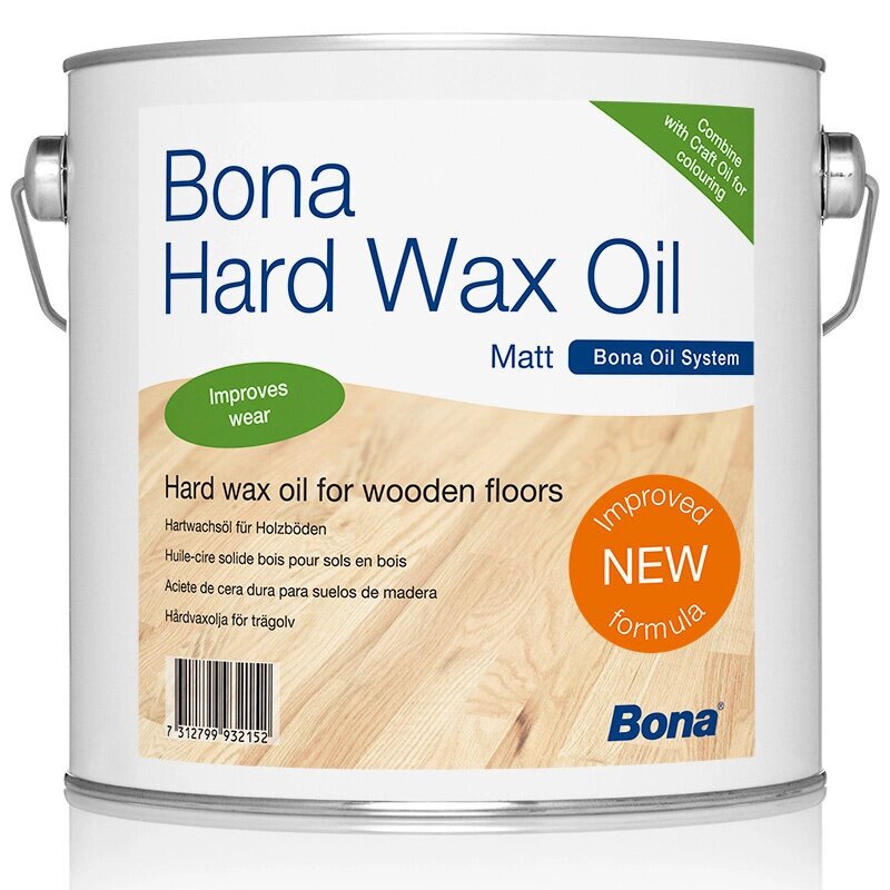 Bona Hard Wax Oil — смесь масел и воска для защиты деревянных поверхностей (Матовый, 2.5 литра) от компании MetSnab - фото 1