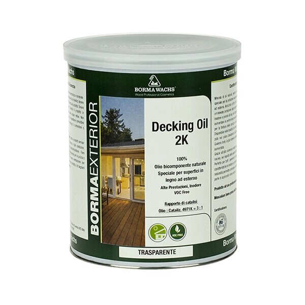 Borma Wachs 2-х компонентное датское масло Borma Decking Oil 2K (5 л ) от компании MetSnab - фото 1