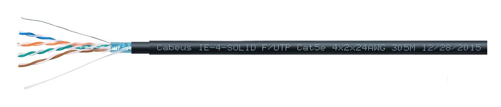 Cabeus IE-4-SOLID F/UTP Cat5e 4X2X24AWG Кабель Industrial Ethernet, экранированная витая пара FTP (F/UTP), категории от компании MetSnab - фото 1