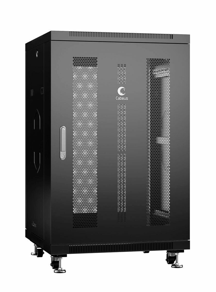 Cabeus ND-05C-18U60/100-BK Шкаф телекоммуникационный 19quot; напольный 18U 600x1000x988mm (ШхГхВ), передняя дверь с от компании MetSnab - фото 1