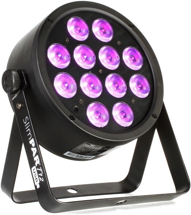 CHAUVET-DJ SlimPAR T12 USB светодиодный прожектор направленного света типа LED PAR 12x3Вт RGB c DMX, D-Fi и ИК от компании MetSnab - фото 1