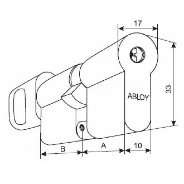 Цилиндровый механизм под вертушку Abloy Protec CY323N/116005 (36/36) от компании MetSnab - фото 1