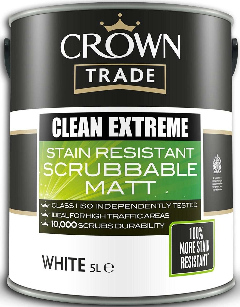 Crown Trade Clean Extreme Scrubbable Matt / Краун Клин Экстрим Скрабэбл Матт Матовая краска на водной основе повышенной от компании MetSnab - фото 1