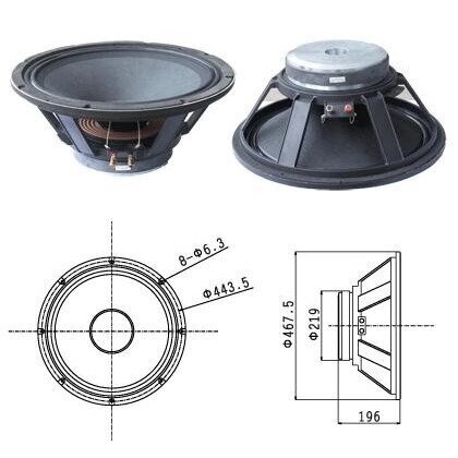 Динамик профессиональный НЧ Biema BML-L1801 от компании MetSnab - фото 1