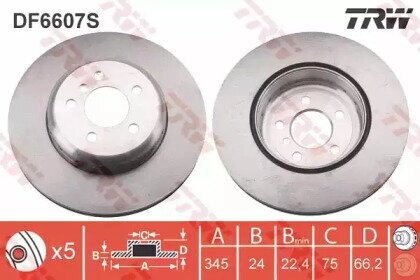 Диск тормозной задний для bmw f30/f31/f35/f36 2.0/3.0i/d 11 Trw DF6607S от компании MetSnab - фото 1