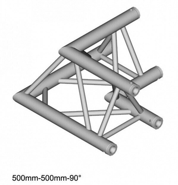 Dura Truss DT 33 C21-L90 узел стыковочный двухлучевой - угол, 90°, сечение 290 х 290 мм, длина сторон 50 см от компании MetSnab - фото 1