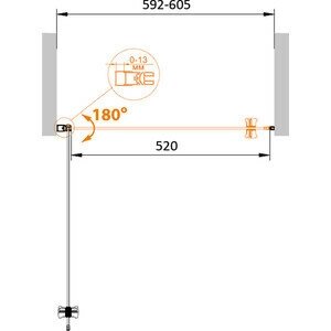 Душевая дверь Cezares Eco B-1 60x190 прозрачная, хром (ECO-O-B-1-60-C-Cr) от компании MetSnab - фото 1