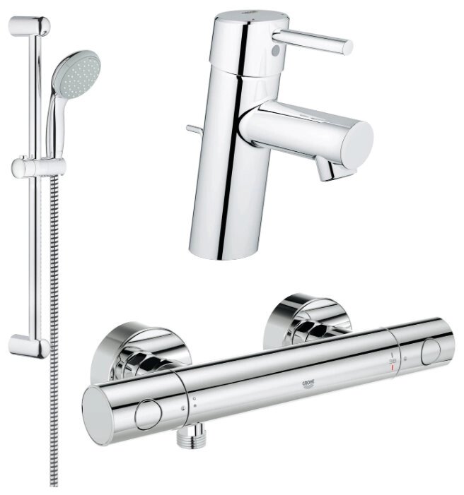 Душевой набор (гарнитур) Grohe Grohtherm 1000 117643 хром от компании MetSnab - фото 1