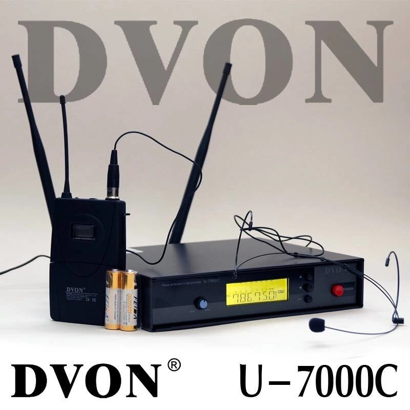 DVON U-7000B (HS) Радиосистема UHF, 1 головной микрофон от компании MetSnab - фото 1