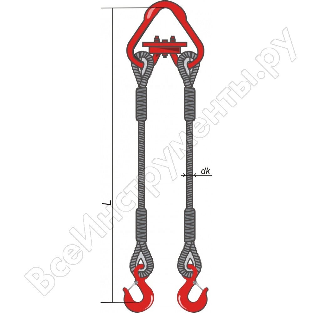 Двухветвевой канатный строп КантаПлюс 2СК-6.3/2 от компании MetSnab - фото 1