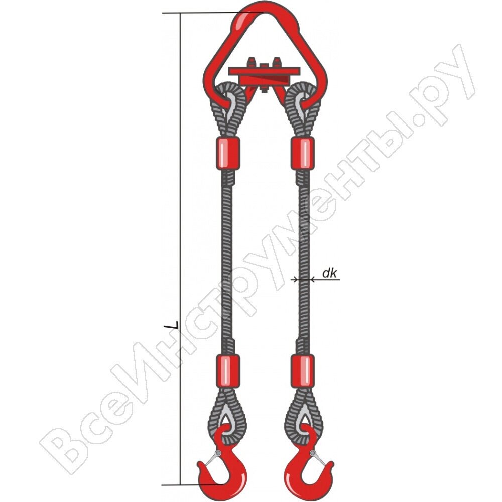 Двухветвевой канатный строп КантаПлюс 2СК-6.3/3 от компании MetSnab - фото 1